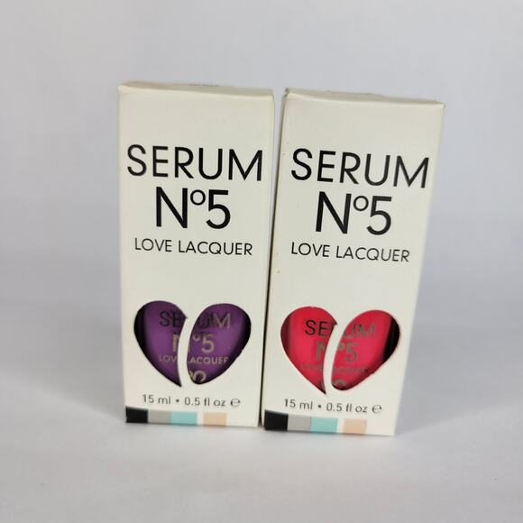 LOT of 2 NEW Serum No 5 Nail Polish "Ultra Violet" & "I Gleam in Pink" GLOW NEON - Picture 10 of 10